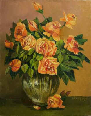 Yellow roses - a painting by Renata Kulig