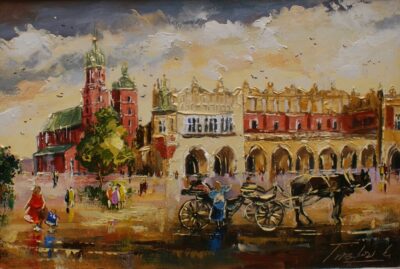 Rynek - a painting by Tadeusz Wojtkowski