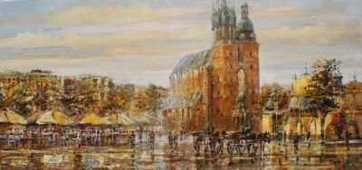 Mariacki i parasolki - a painting by Frydrych Danuta