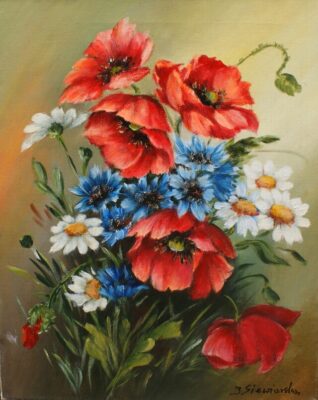 Kwiaty - a painting by Barbara Siewierska