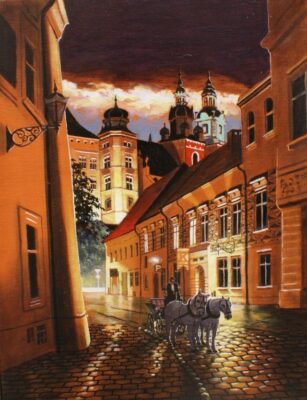 Kanonicza nocą - a painting by Dorota Zgałówna