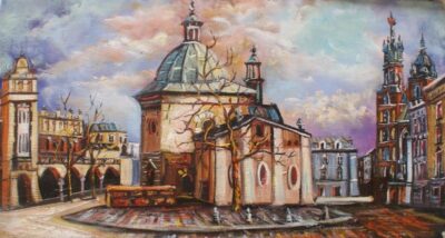 Panorama rynku - a painting by Artur Partycki