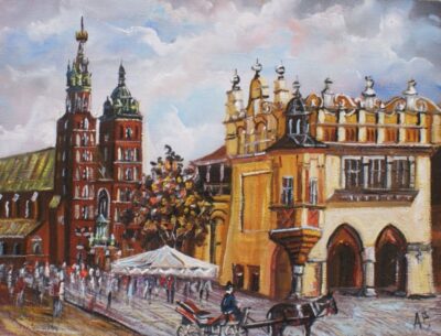 Kościół Mariacki i Sukiennice - a painting by Artur Partycki