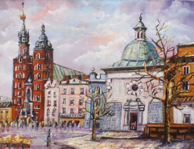 Kościół Mariacki i Św Wojciecha - a painting by Artur Partycki