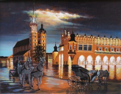 Kraków nocą - a painting by Dorota Zgałówna