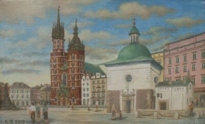 Kościół Mariacki i Św Wojciecha - a painting by Krzysztof Jarząbski