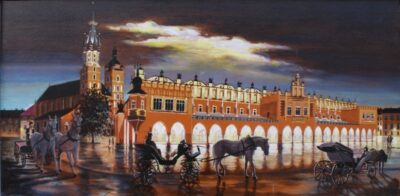 Rynek nocą - a painting by Dorota Zgałówna