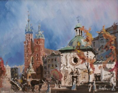 Rynek - a painting by Jan Kanty Chrzanowski