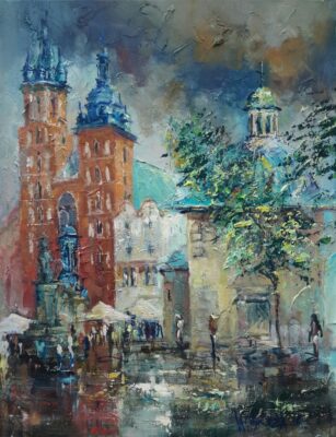 Rynek - a painting by Włodzimierz Skuza