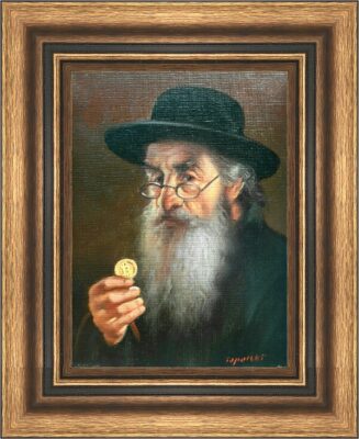 Stary Żyd z bitcoinem - a painting by Piotr Topolski