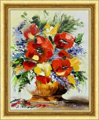 Kwiaty w wazonie - a painting by Danuta Mazurkiewicz