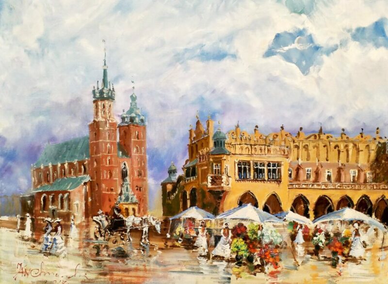 Rynek - a painting by Jan Kanty Chrzanowski