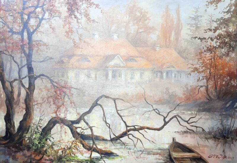 Dworek staropolski - a painting by Stanisław Wilk