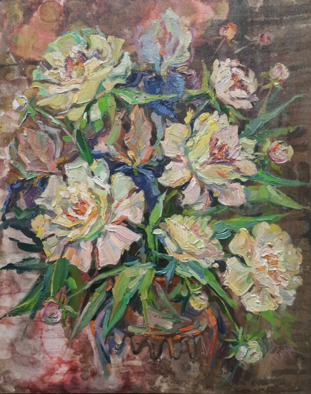 Peonie - a painting by Swietłana Tkaczuk