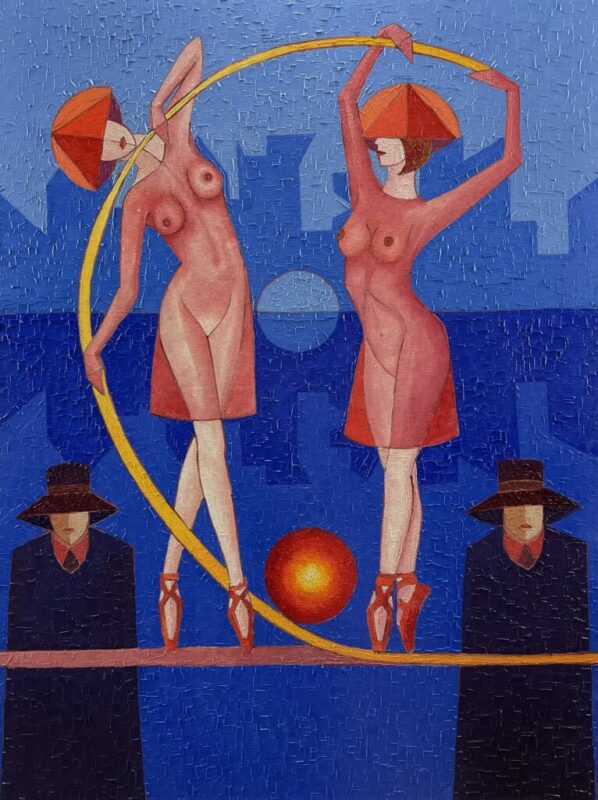 Acrobats - a painting by Jan Szary