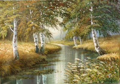 Brzozowe mokradła - a painting by Ryszard Stępień