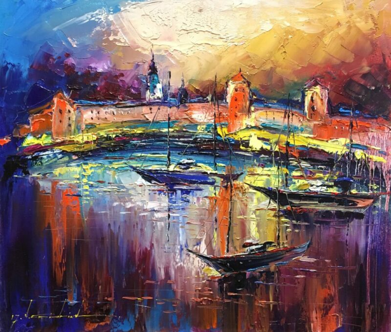 Wieczór nad zamkiem - a painting by Viktor Fridrikh