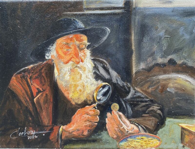 Portret starego żyda - a painting by Zbigniew Cortez Zając