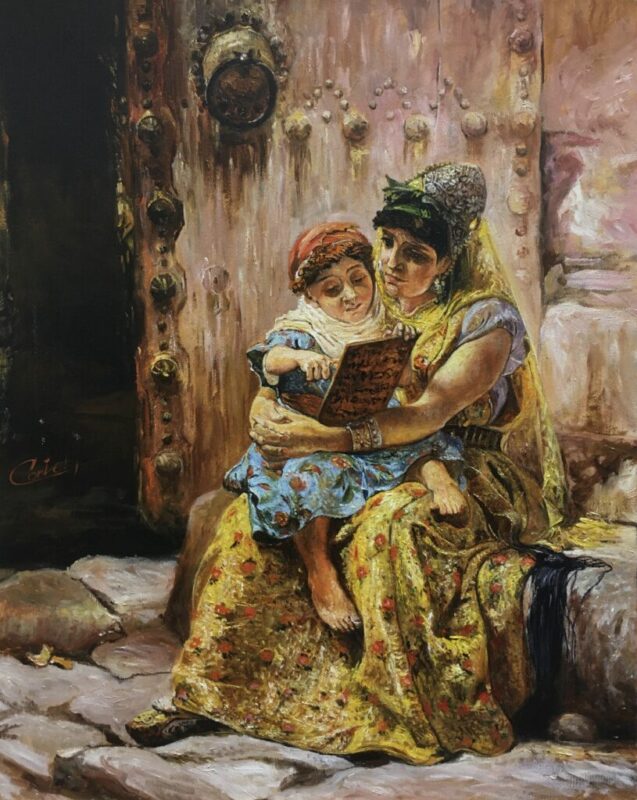 Lekcja czytania - a painting by Zbigniew Cortez Zając