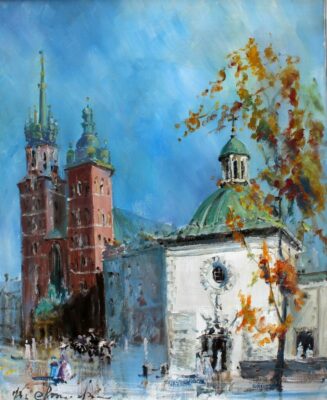 Rynek - a painting by Jan Kanty Chrzanowski