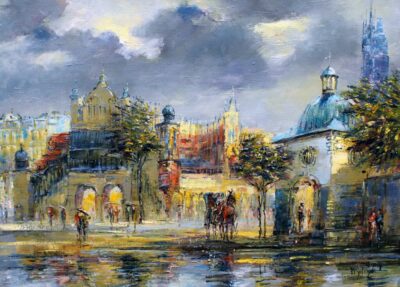 Kraków nocą - a painting by Frydrych Danuta