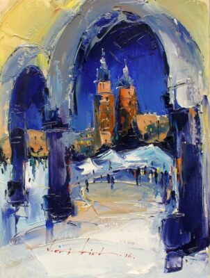 Kraków nocą - a painting by Viktor Fridrikh