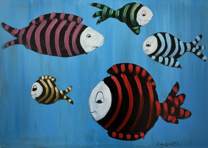 Fishes - a painting by Filip Łoziński