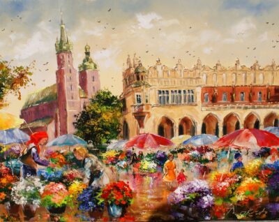 Rynek - a painting by Tadeusz Wojtkowski