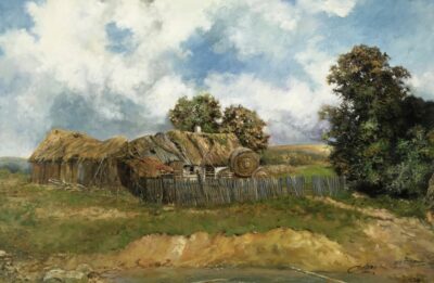 Fallen farm - a painting by Zbigniew Cortez Zając