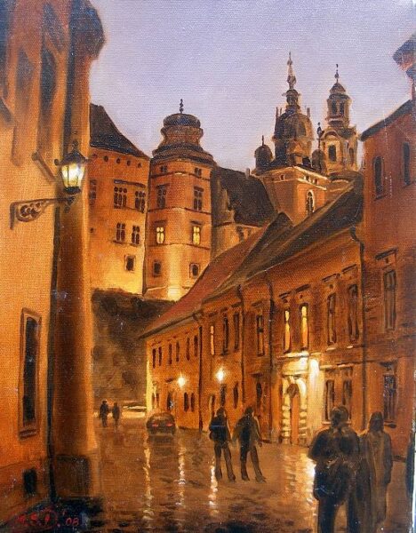 Kanonicza nocą - a painting by Michał Sławomir Dobrowolski