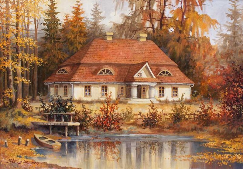 Dworek - a painting by Stanisław Wilk