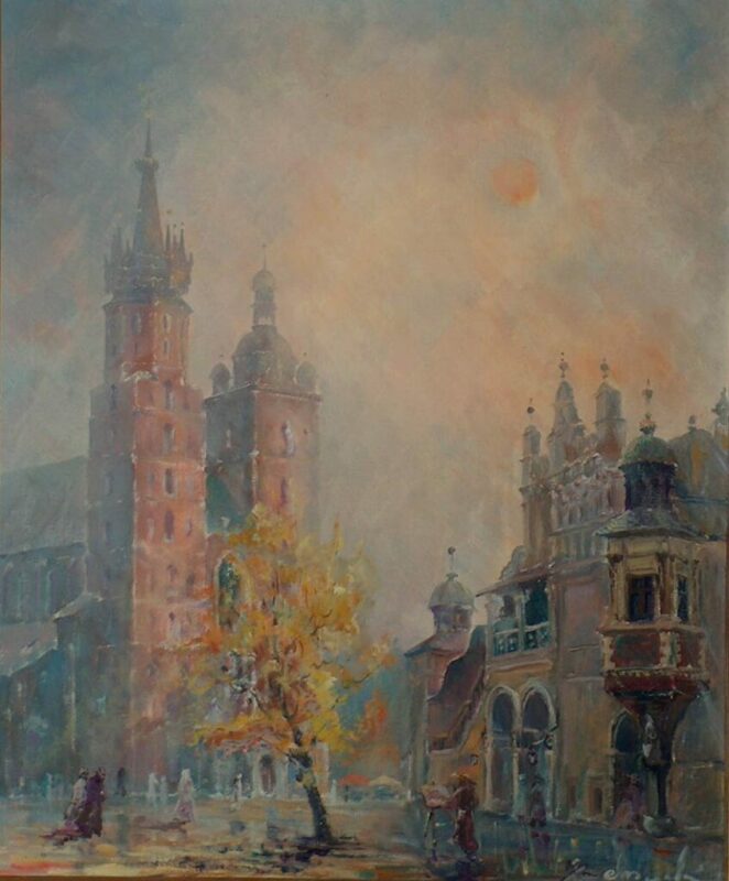 Rynek - a painting by Jan Kanty Chrzanowski