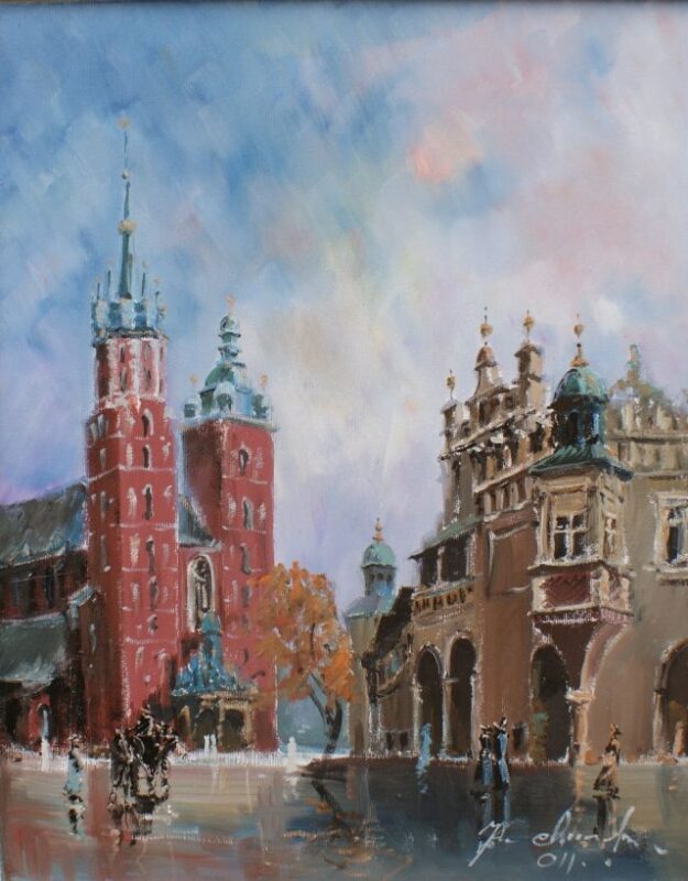 Krakowski rynek - a painting by Jan Kanty Chrzanowski