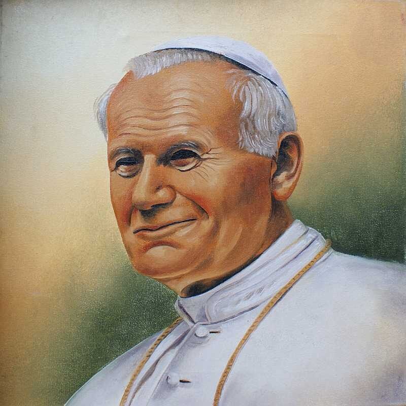 Portret Papieża - a painting by Teresa Kocjan