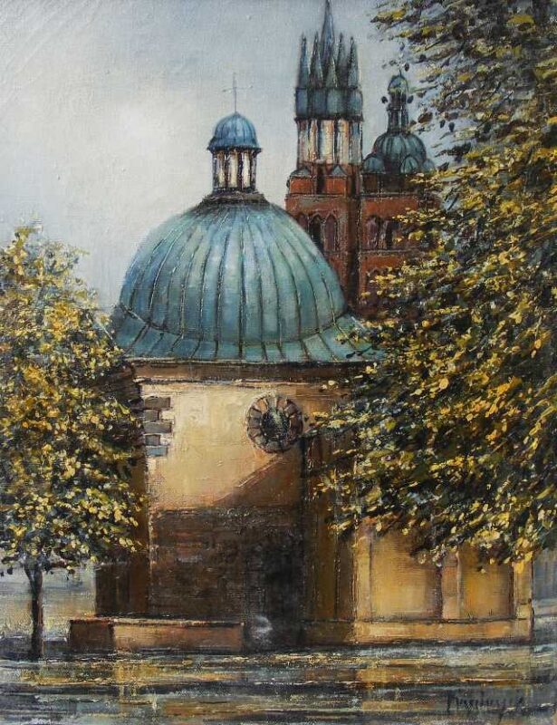 Kościół św Wojciecha - a painting by Frydrych Danuta