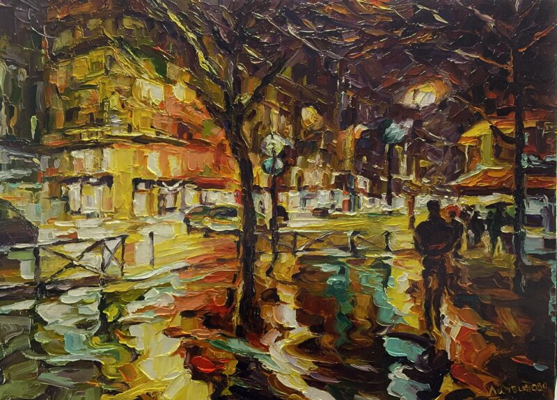 Night in the city - a painting by Olga Litwinowa