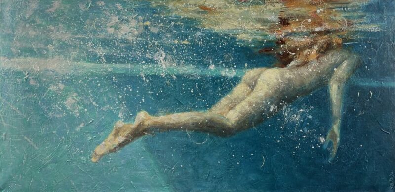 Underwater - a painting by Michał Dobrowolski