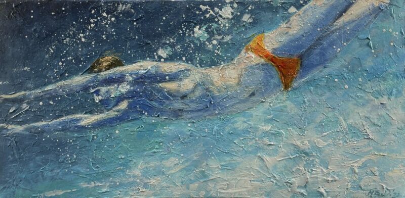 Underwater - a painting by Michał Dobrowolski