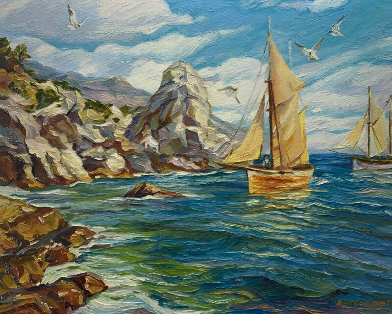 Boats - a painting by Olga Litwinowa