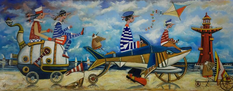 Let’s go wild on the beach together - a painting by Artur Płachta