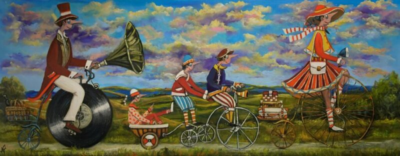 I remember crazy trips with my grandparents - a painting by Artur Płachta