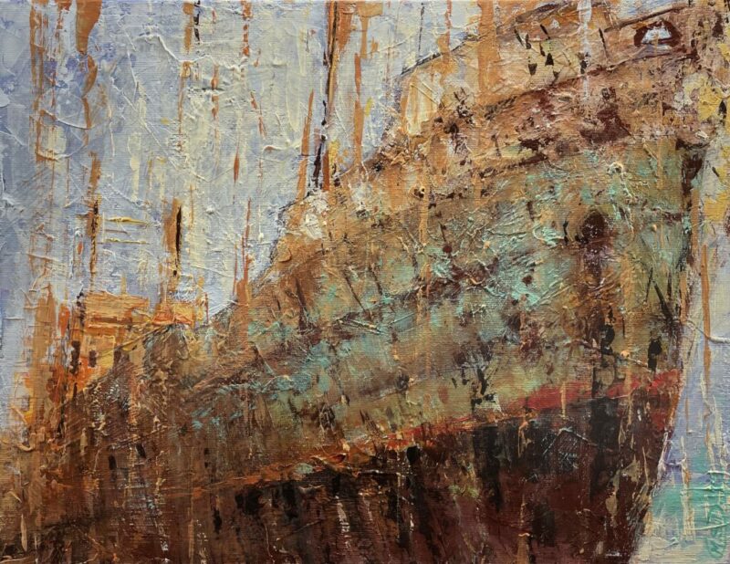 Ship - a painting by Michał Dobrowolski