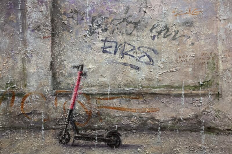 Scooter - a painting by Michał Dobrowolski