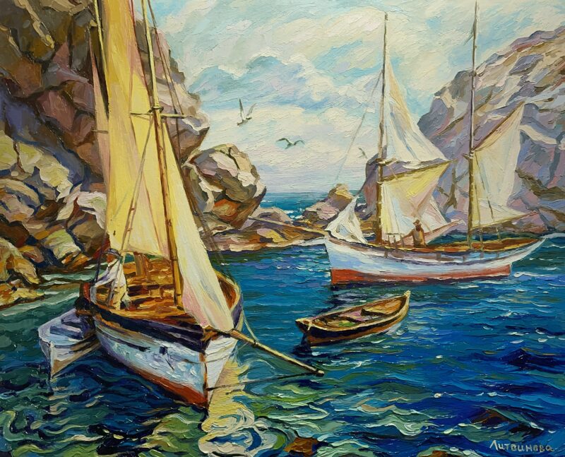 Boats - a painting by Olga Litwinowa