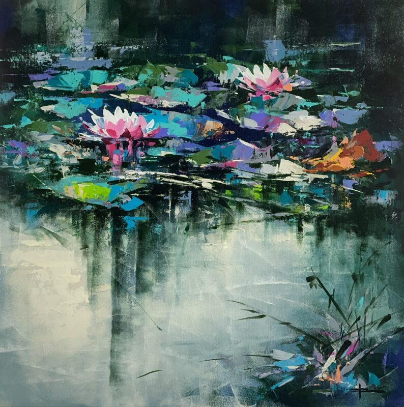 Water lilies - a painting by Marian Jesień