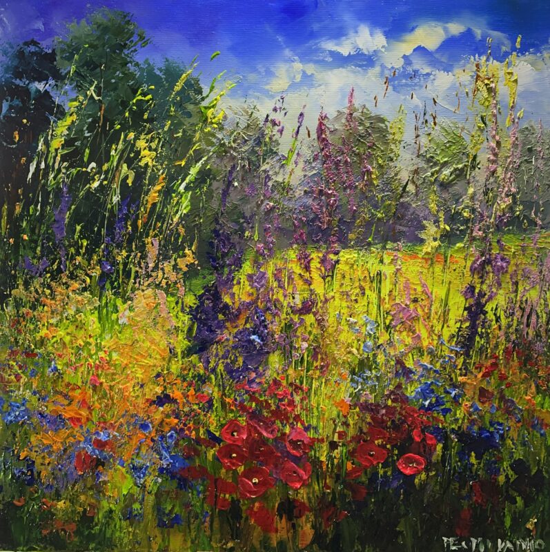 Colorful meadow - a painting by Pentti Vainio