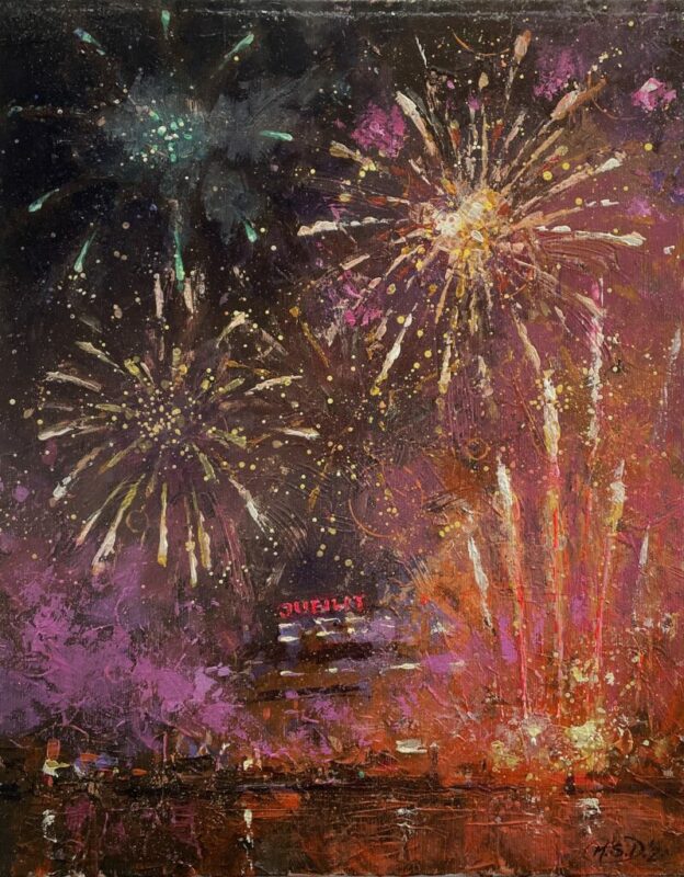 Fireworks - a painting by Michał Dobrowolski