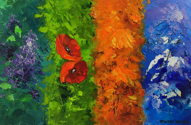 Four seasons - a painting by Pentti Vainio