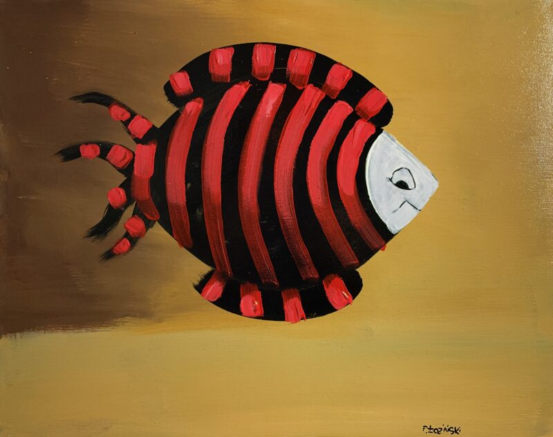 Red fish - a painting by Filip Łoziński