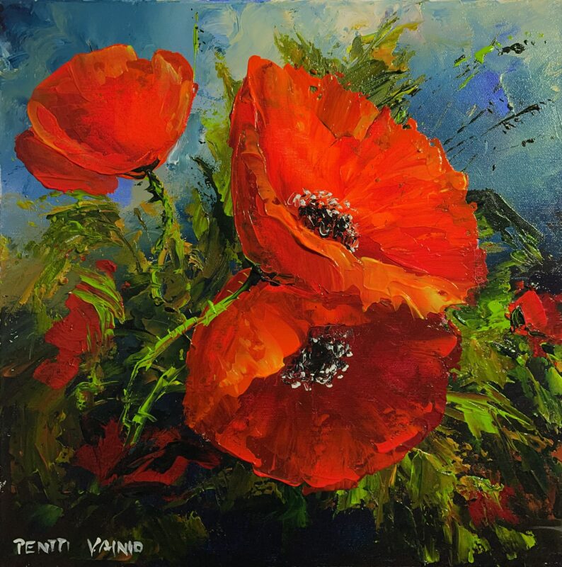 Poppies - a painting by Pentti Vainio